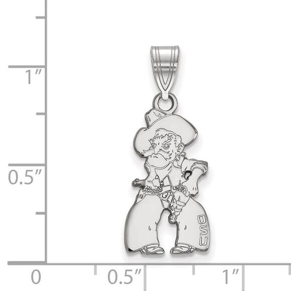 14k White Gold Oklahoma State Large Mascot Pendant